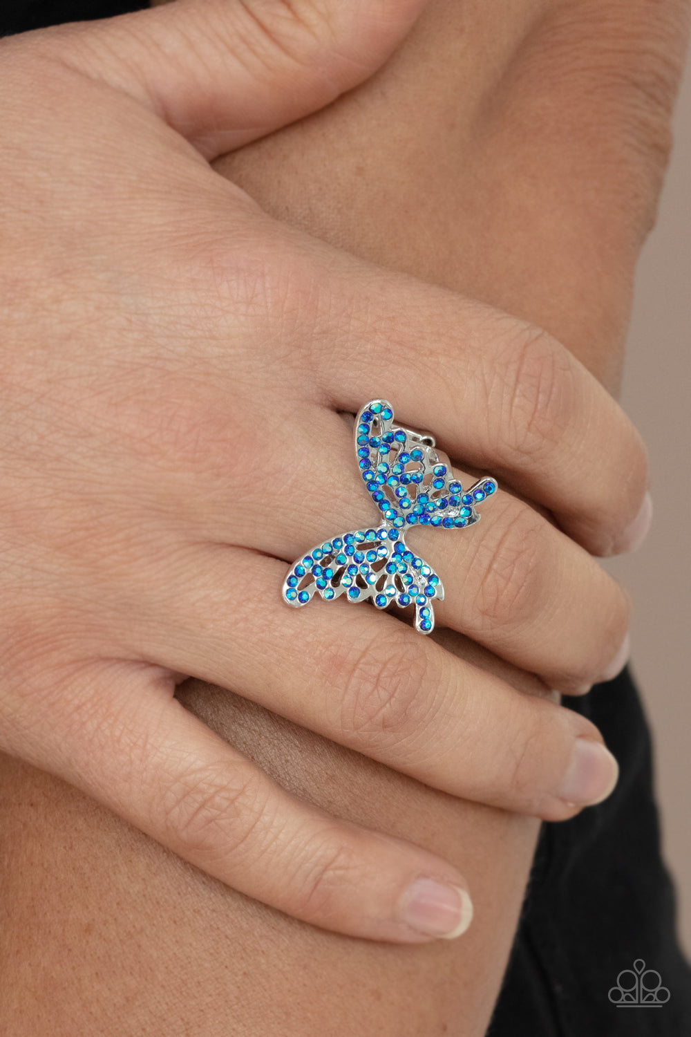 Butterfly Orchard Blue Paparazzi Ring Cashmere Pink Jewels