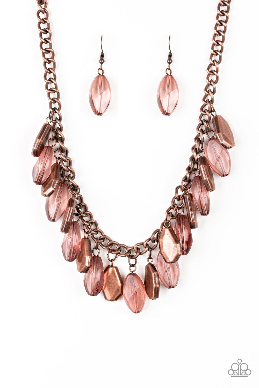 Fringe Fabulous Copper Paparazzi Necklace Cashmere Pink Jewels