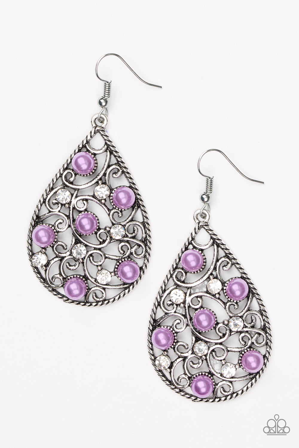 Glowing Vineyards Purple Paparazzi Earrings Cashmere Pink Jewels - Cashmere Pink Jewels & Accessories, Cashmere Pink Jewels & Accessories - Paparazzi