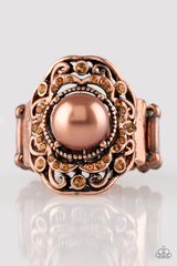 Pearl Princess Copper Paparazzi Ring Cashmere Pink Jewels