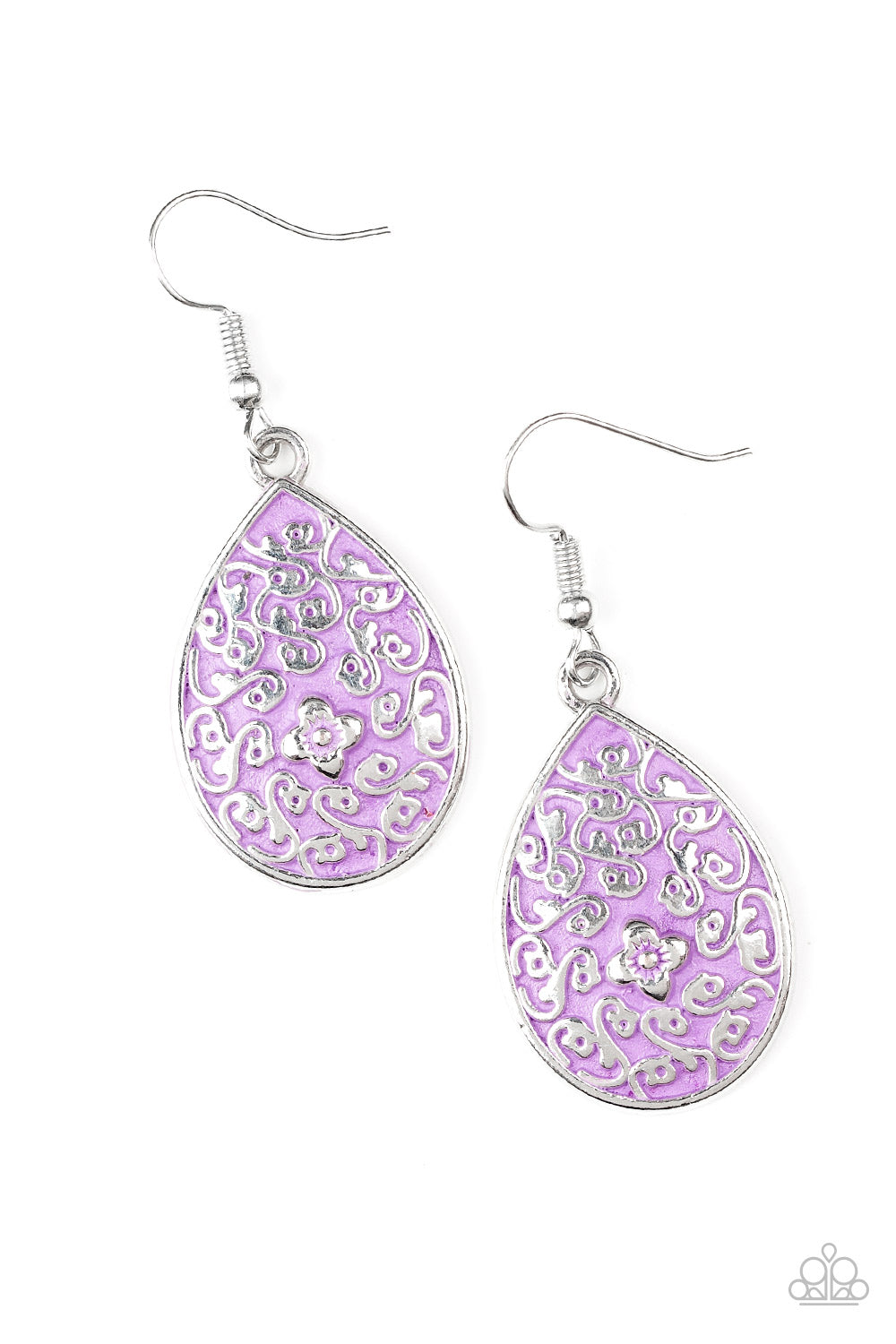 Flirty Flower Girl Purple Paparazzi Earrings Cashmere Pink Jewels - Cashmere Pink Jewels & Accessories, Cashmere Pink Jewels & Accessories - Paparazzi