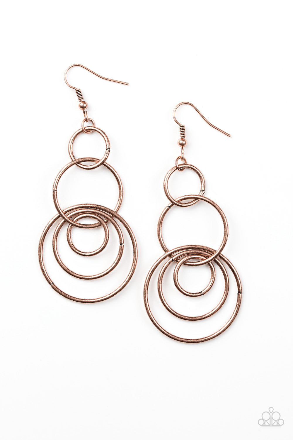 Chic Circles Copper Paparazzi Earrings Cashmere Pink Jewels - Cashmere Pink Jewels & Accessories, Cashmere Pink Jewels & Accessories - Paparazzi