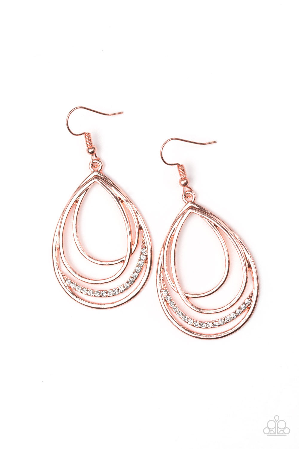 Start Each Day With Sparkle Copper Paparazzi Earring Cashmere Pink Jewels