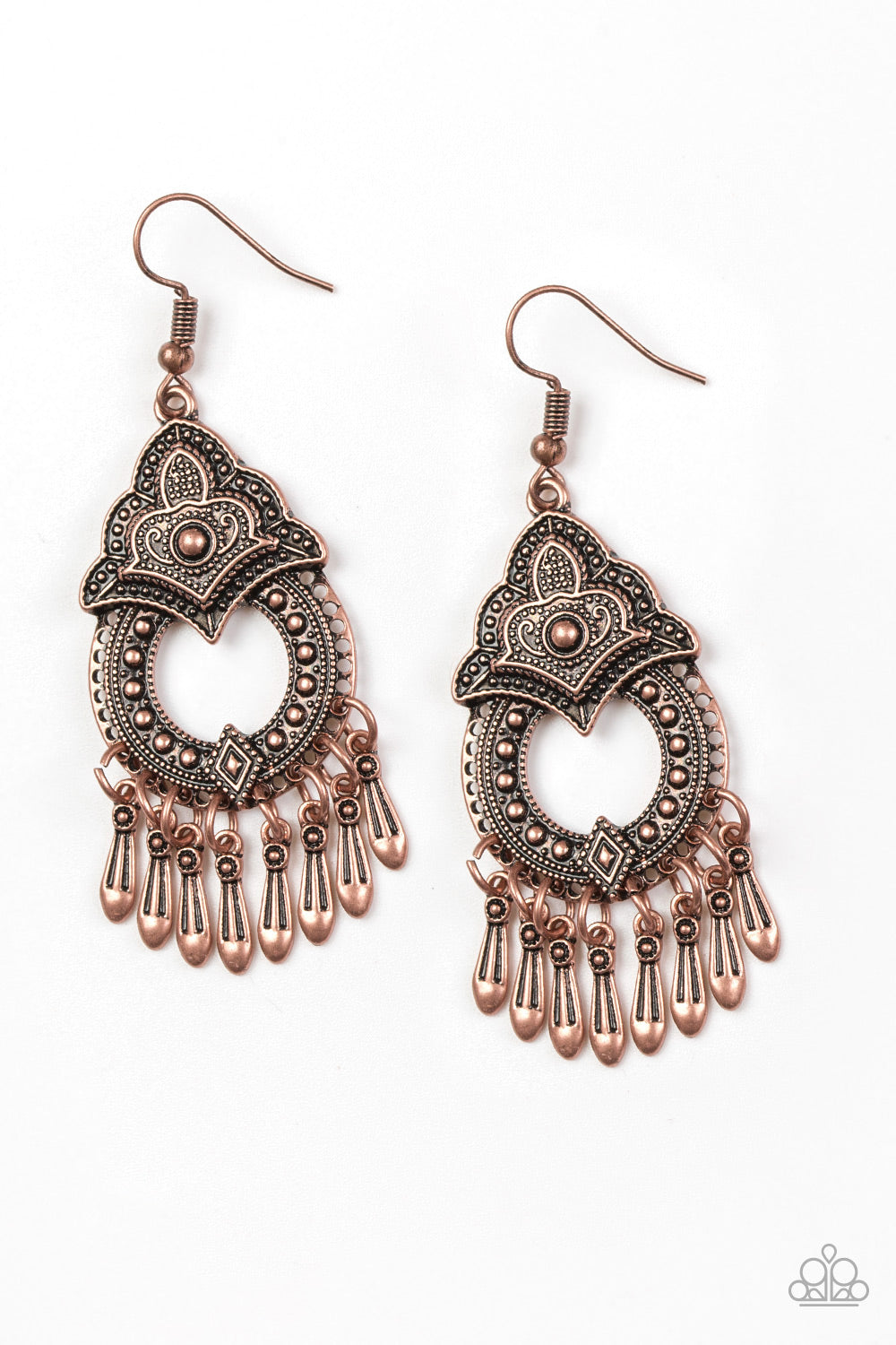 New Delhi Native Copper Paparazzi Earring Cashmere Pink Jewels - Cashmere Pink Jewels & Accessories, Cashmere Pink Jewels & Accessories - Paparazzi