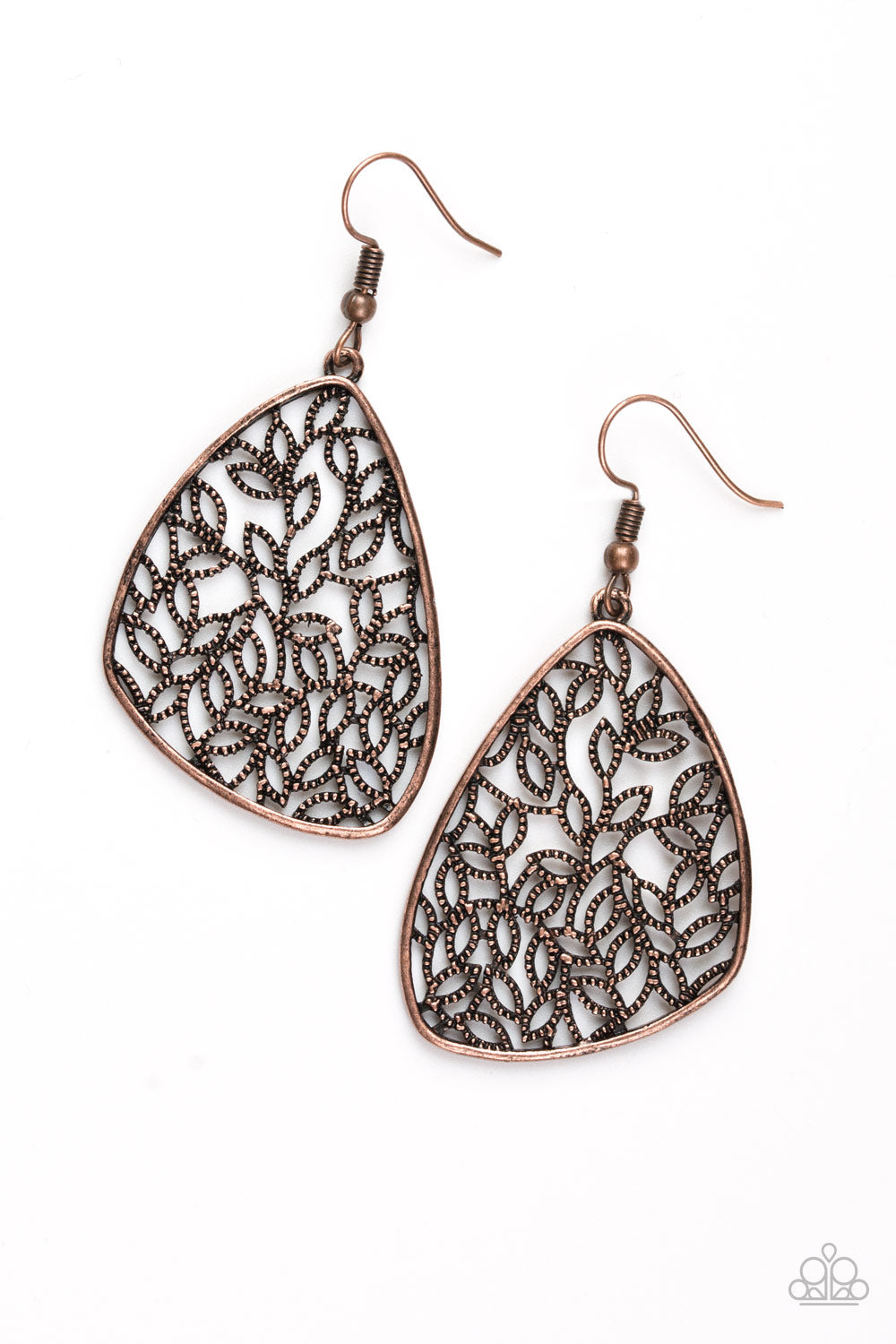 Time To LEAF Copper Paparazzi Earring Cashmere Pink Jewels