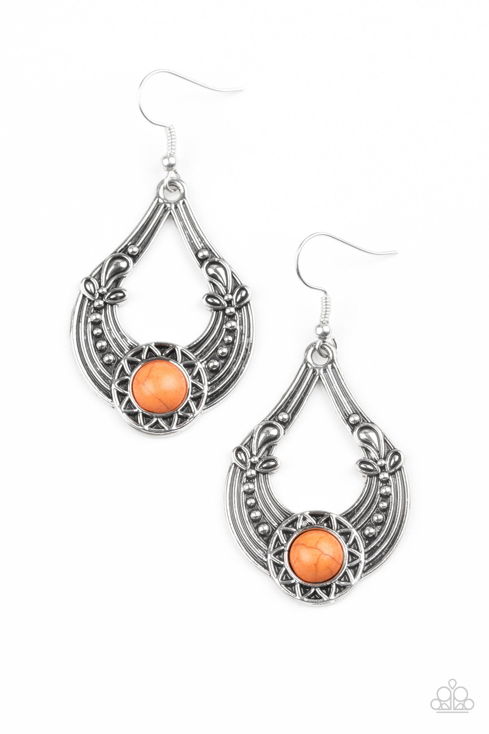 Sol Sonata Orange Paparazzi Earrings Cashmere Pink Jewels - Cashmere Pink Jewels & Accessories, Cashmere Pink Jewels & Accessories - Paparazzi