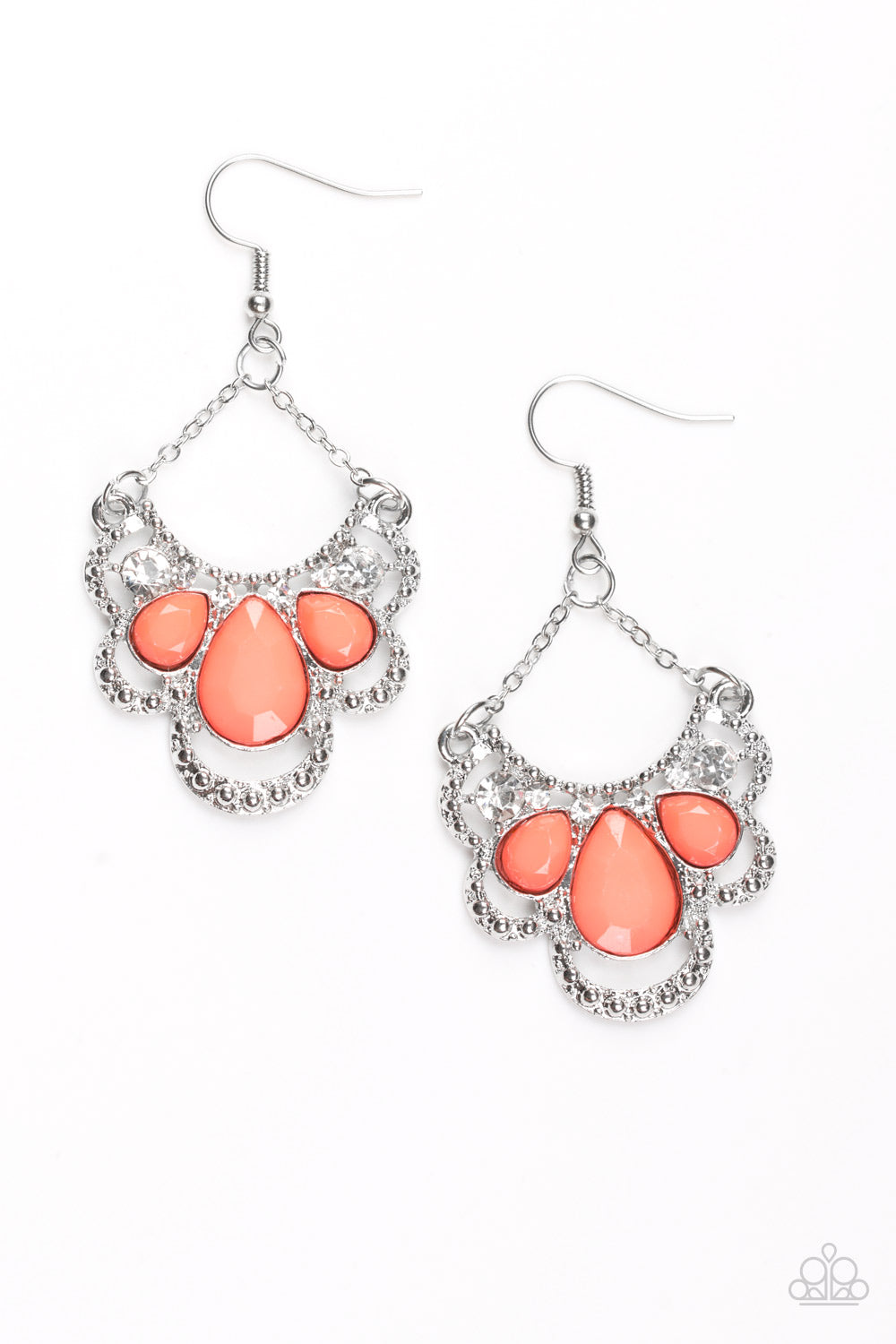 Caribbean Royalty Orange Paparazzi Earrings Cashmere Pink Jewels - Cashmere Pink Jewels & Accessories, Cashmere Pink Jewels & Accessories - Paparazzi