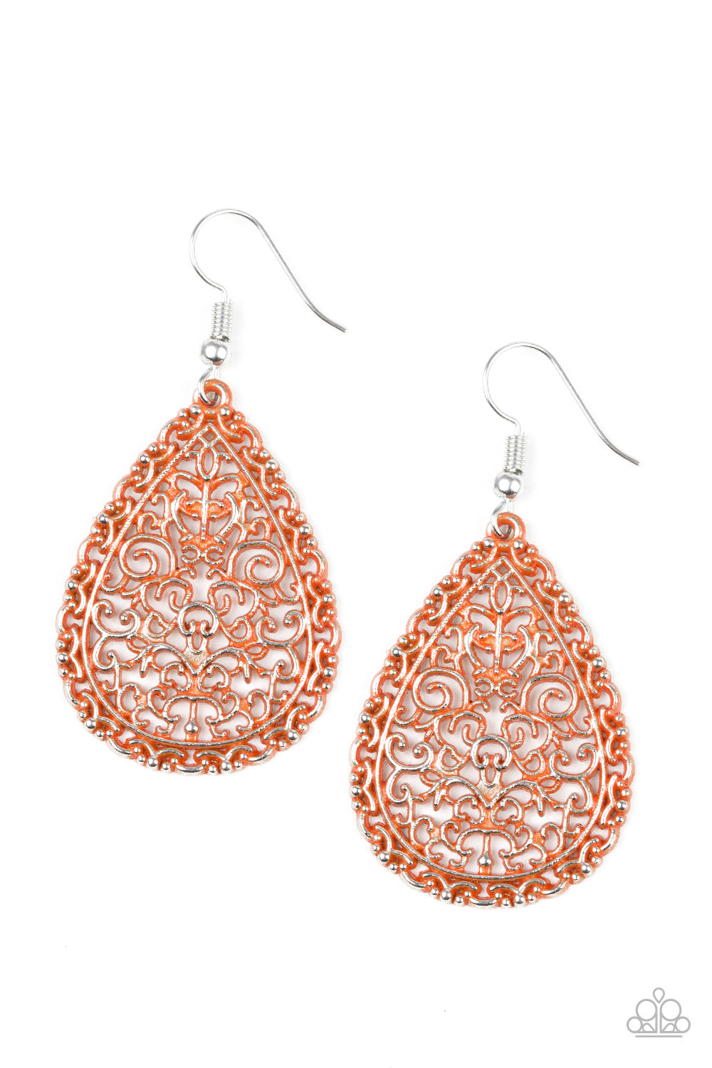 Indie Idol Orange Paparazzi Earrings Cashmere Pink Jewels - Cashmere Pink Jewels & Accessories, Cashmere Pink Jewels & Accessories - Paparazzi