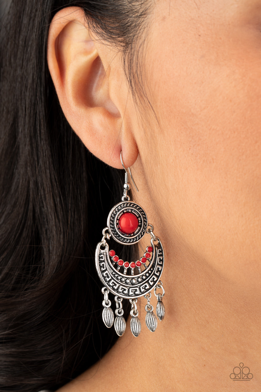 Mantra to Mantra Red Paparazzi Earrings Cashmere Pink Jewels