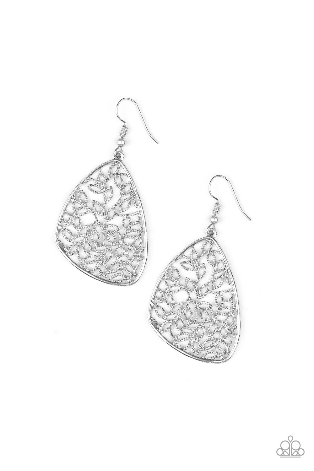 Time To LEAF Silver Paparazzi Earring Cashmere Pink Jewels