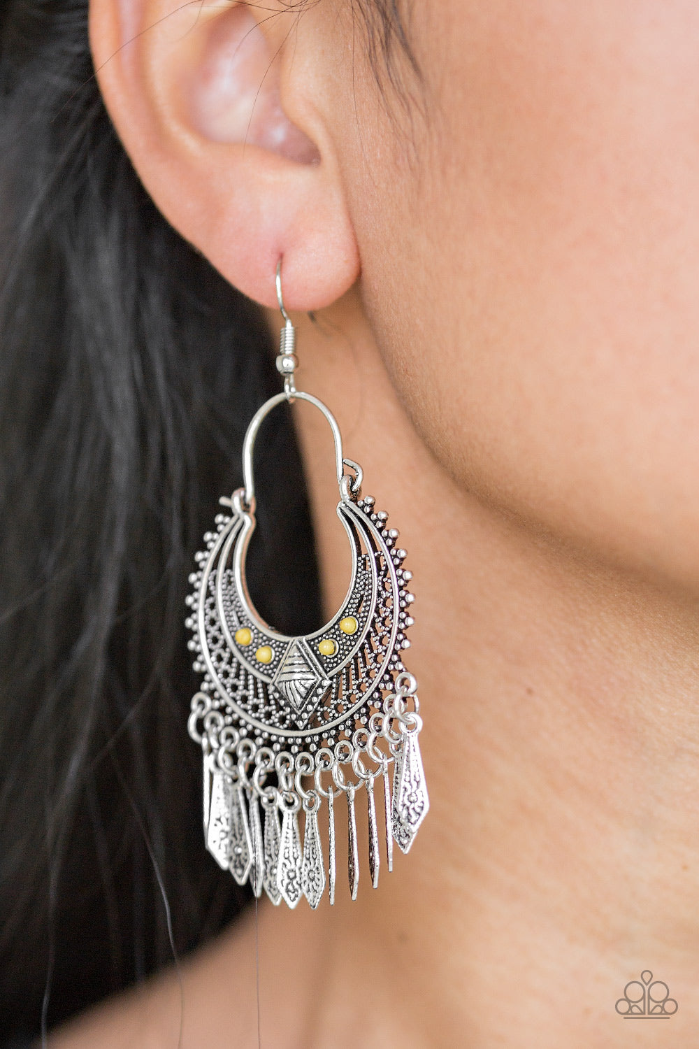Walk On The Wildside Yellow Paparazzi Earrings Cashmere Pink Jewels
