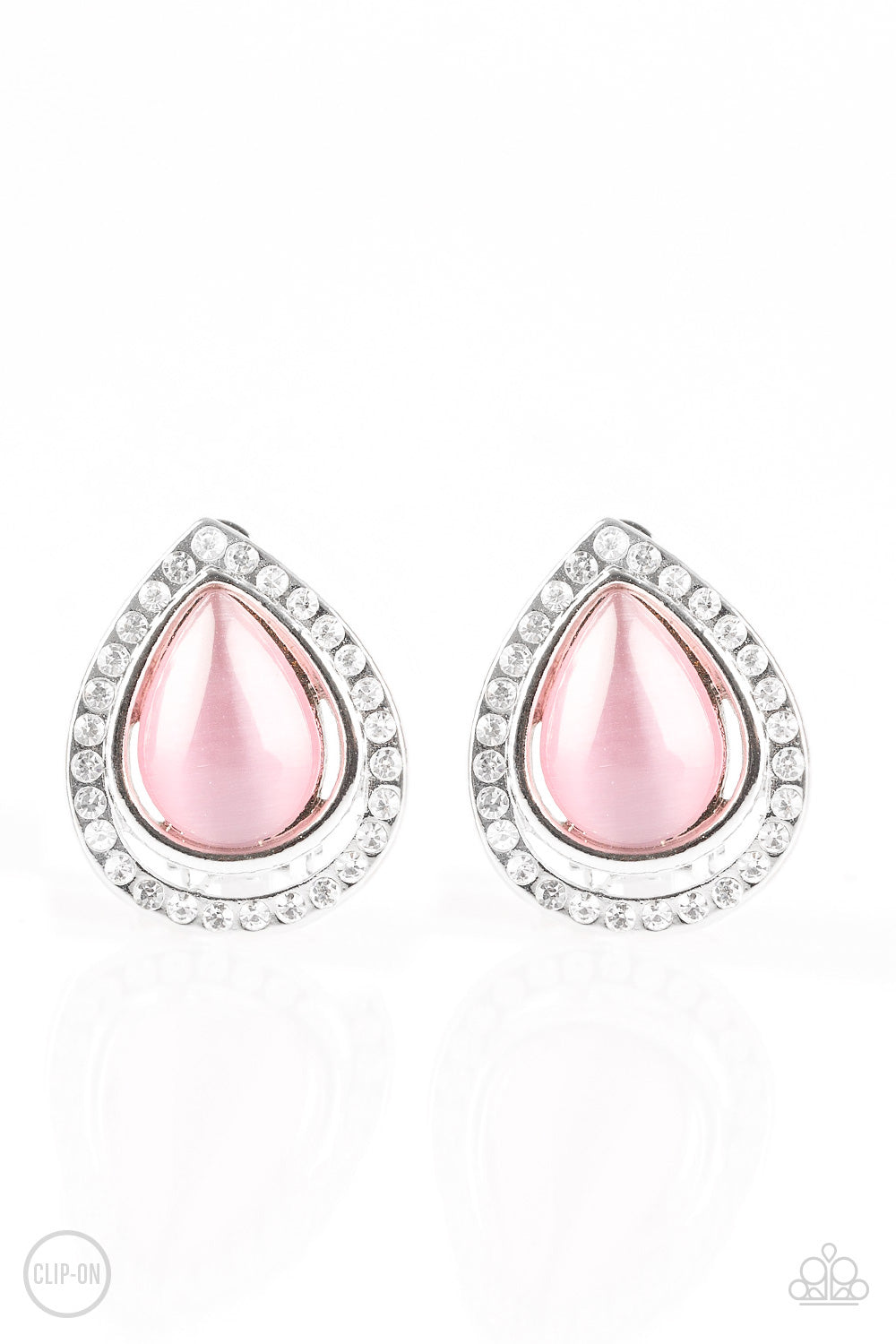 Noteworthy Shimmer Pink Paparazzi Clip-On Earrings Cashmere Pink Jewels - Cashmere Pink Jewels & Accessories, Cashmere Pink Jewels & Accessories - Paparazzi
