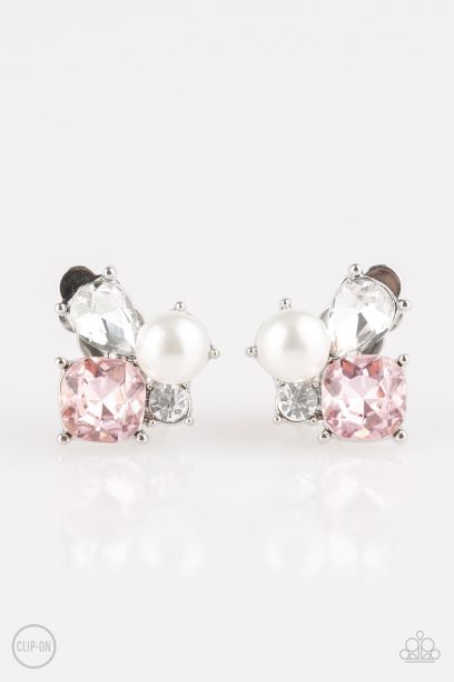 Highly High-Class Pink Paparazzi Clip-on Earring Cashmere Pink Jewels