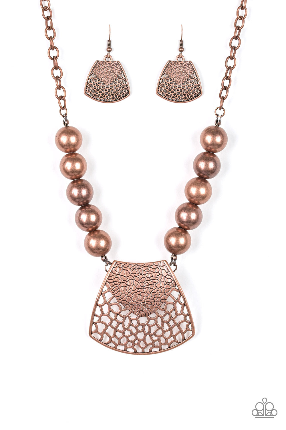 Large and In Charge Copper Paparazzi Necklaces Cashmere Pink Jewels - Cashmere Pink Jewels & Accessories, Cashmere Pink Jewels & Accessories - Paparazzi