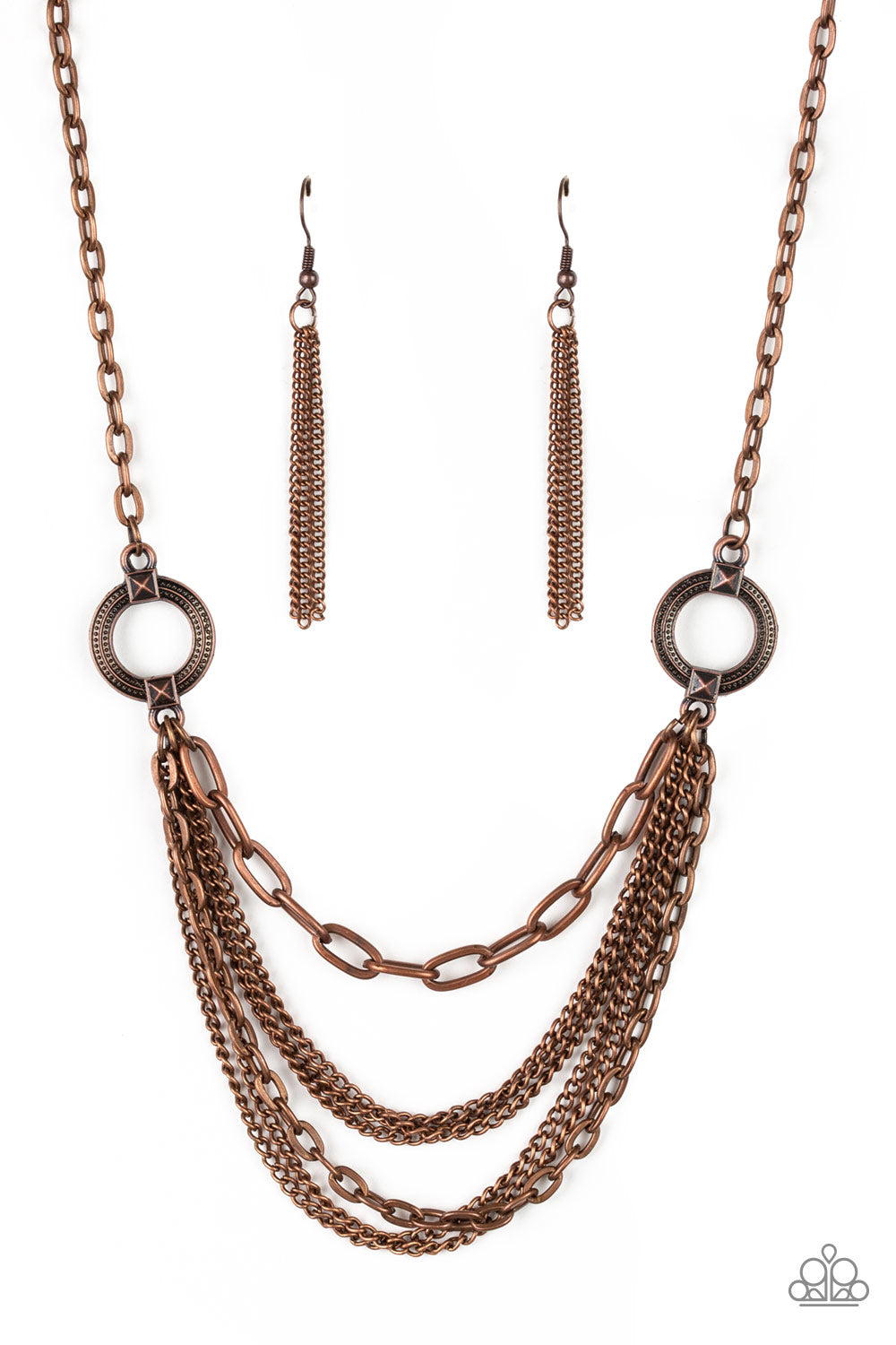 CHAINS of Command Copper Paparazzi Necklaces Cashmere Pink Jewels - Cashmere Pink Jewels & Accessories, Cashmere Pink Jewels & Accessories - Paparazzi