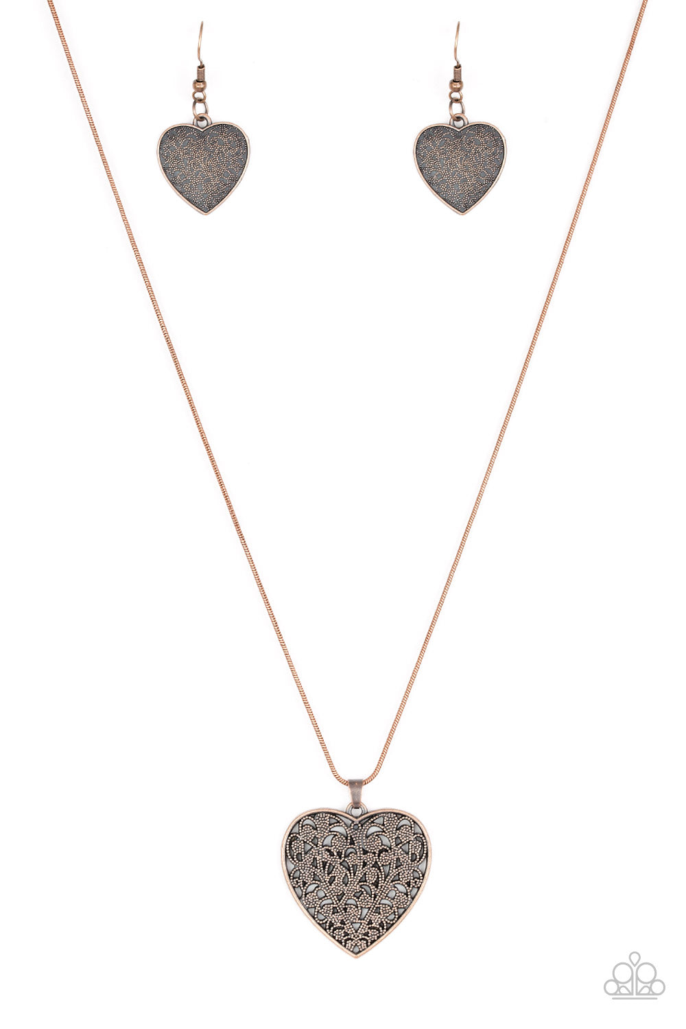 Look Into Your Heart Copper Paparazzi Necklace Cashmere Pink Jewels