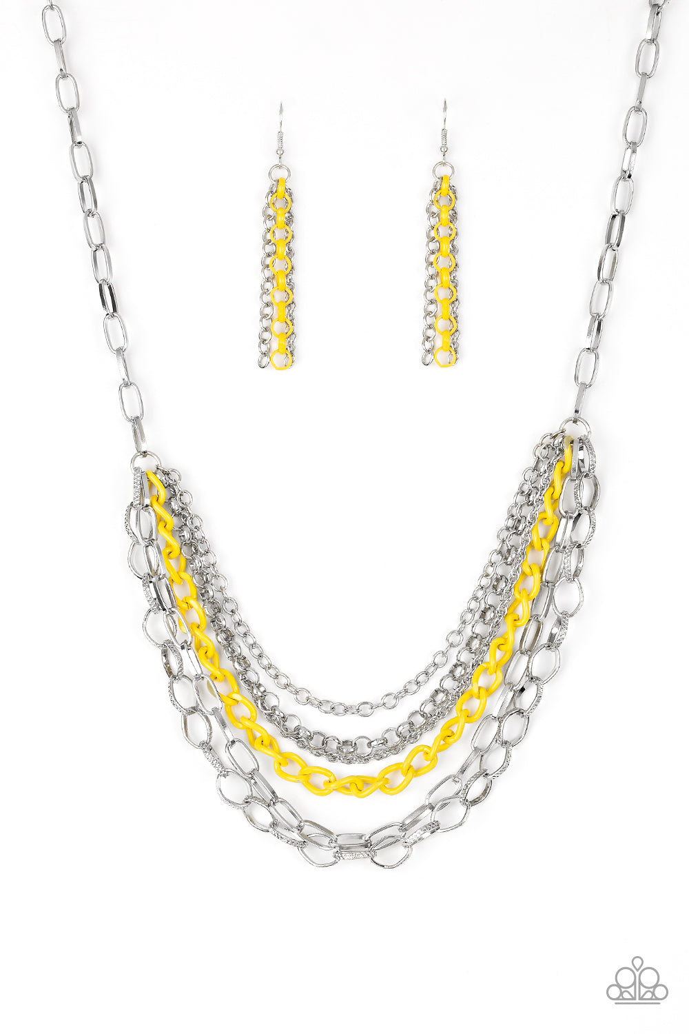 Color Bomb Yellow Paparazzi Necklace Cashmere Pink Jewels