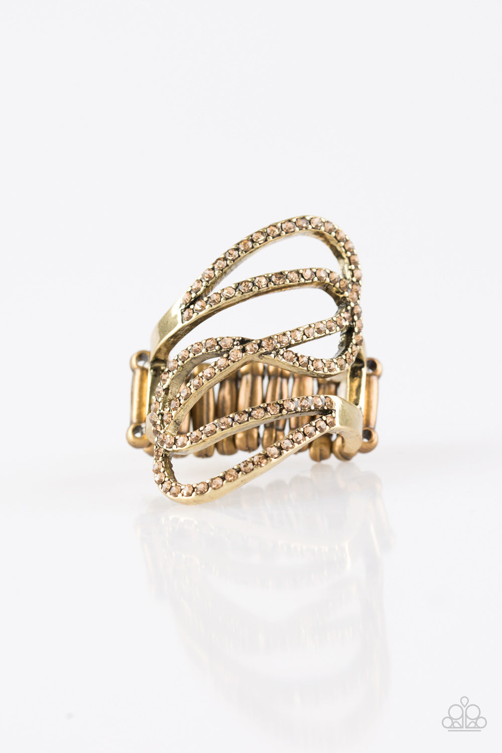 Chasing Starlight Brass Paparazzi Ring Cashmere Pink Jewels