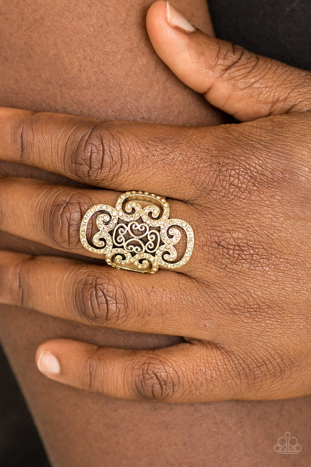 Regal Regalia Brass Paparazzi Ring Cashmere Pink Jewels