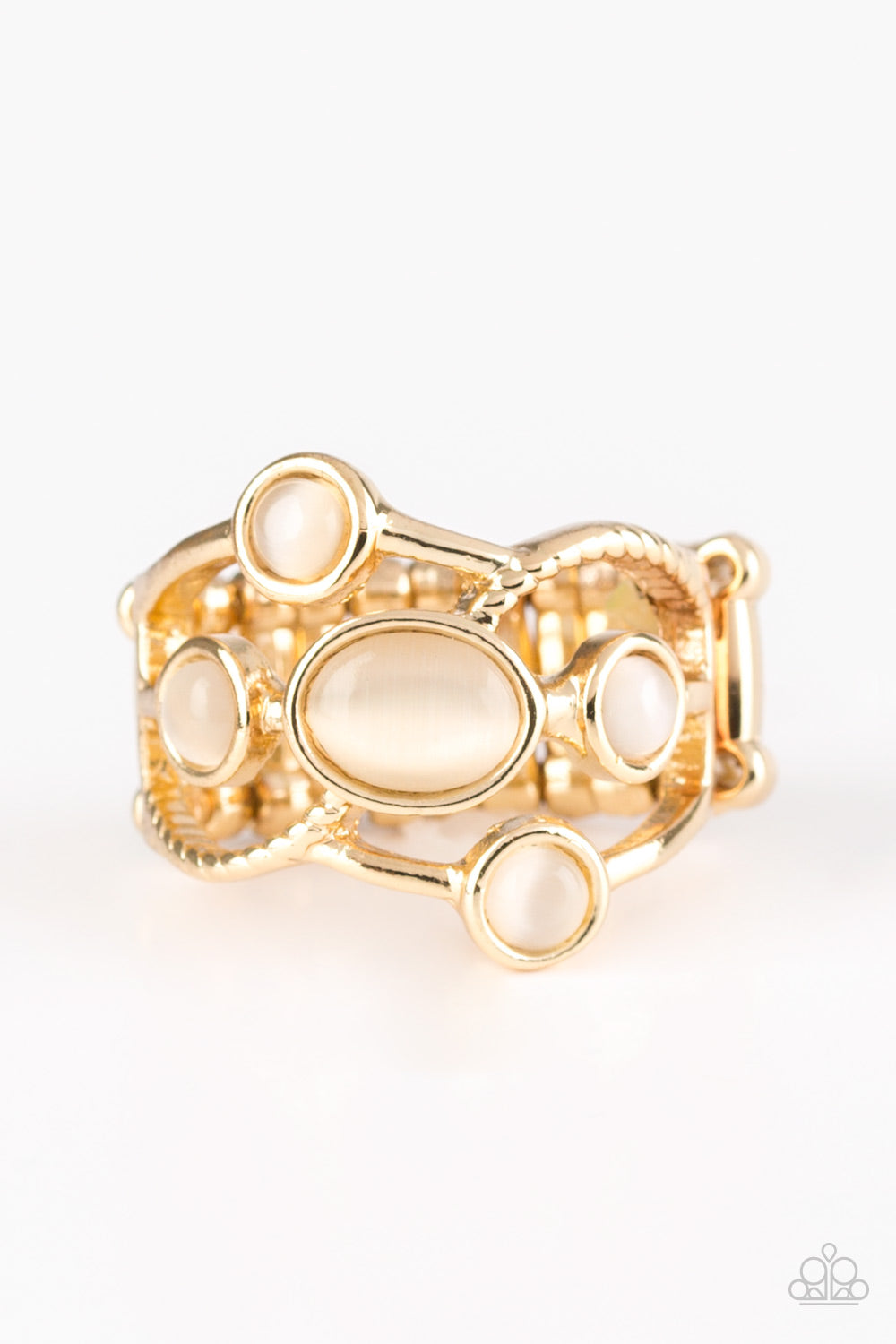 Moon Mood Gold Paparazzi Ring Cashmere Pink Jewels