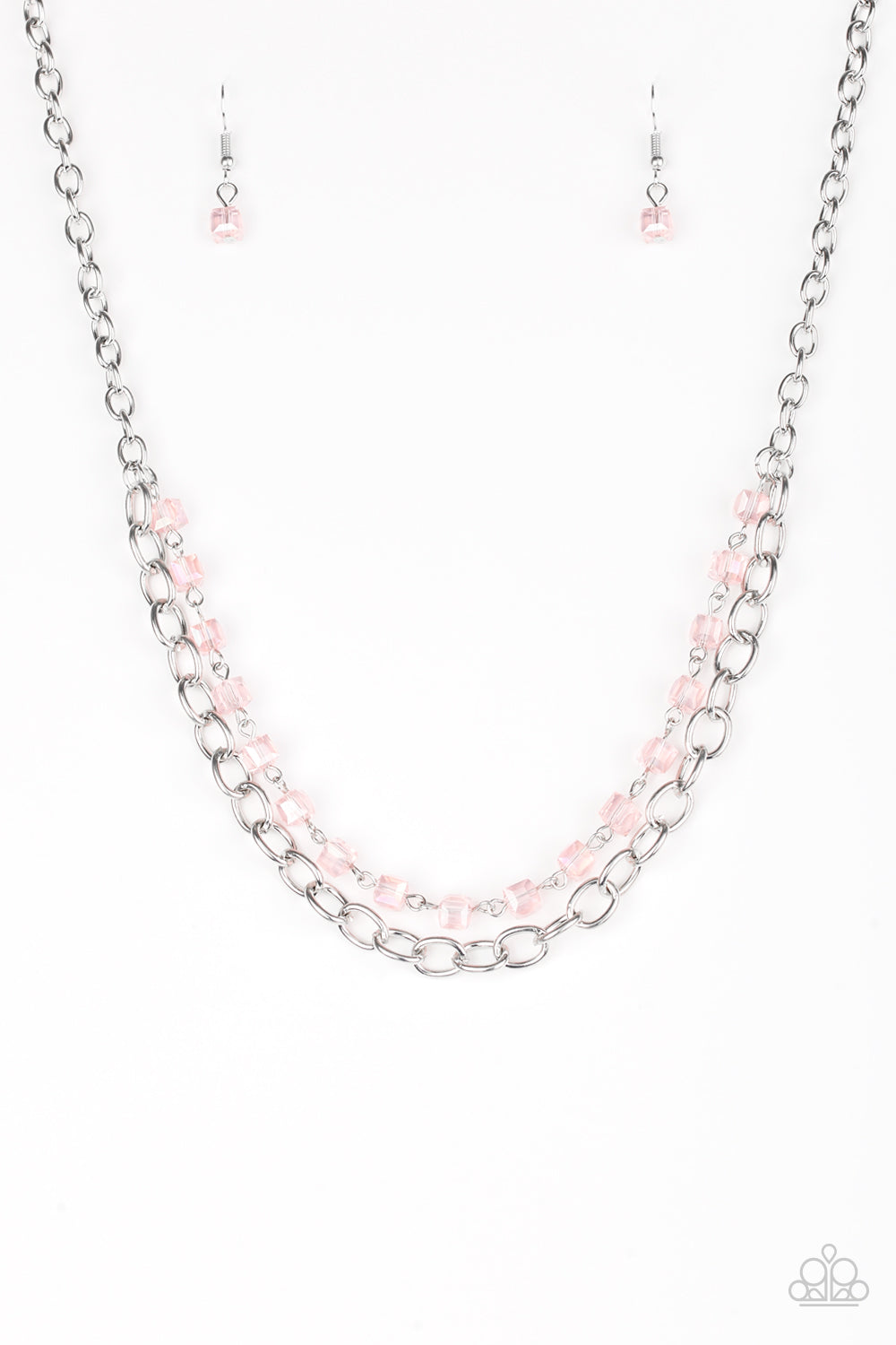 Block Party Princess Pink Paparazzi Necklaces Cashmere Pink Jewels - Cashmere Pink Jewels & Accessories, Cashmere Pink Jewels & Accessories - Paparazzi