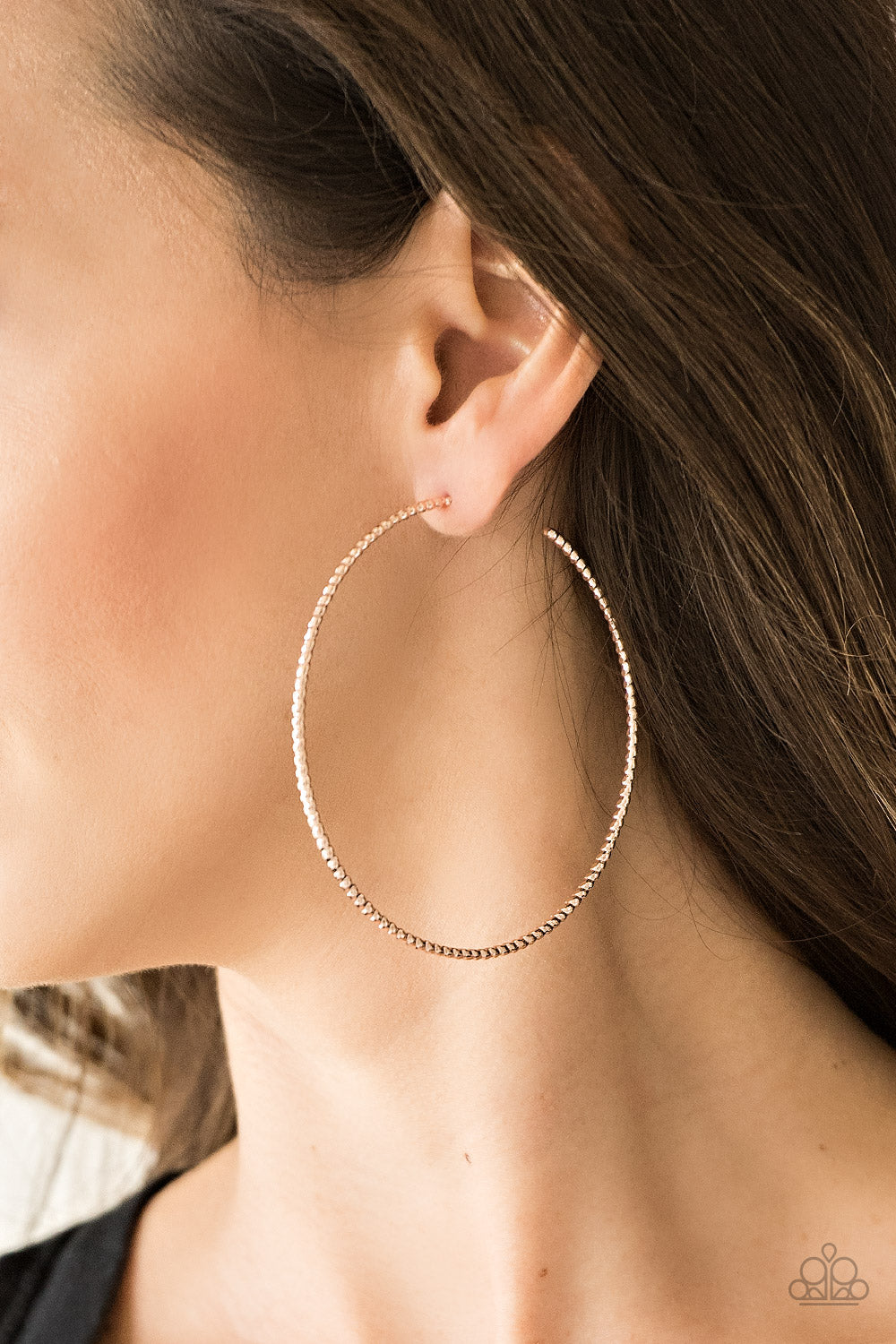 Hooked On Hoops Rose Gold Paparazzi Earrings Cashmere Pink Jewels