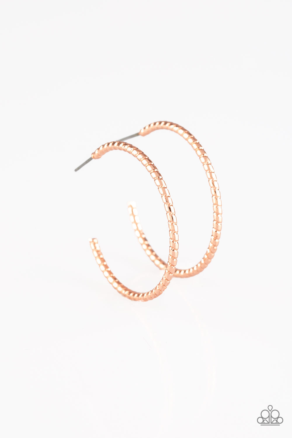 HOOP, Line, and Sinker Copper Paparazzi Earrings Cashmere Pink Jewels