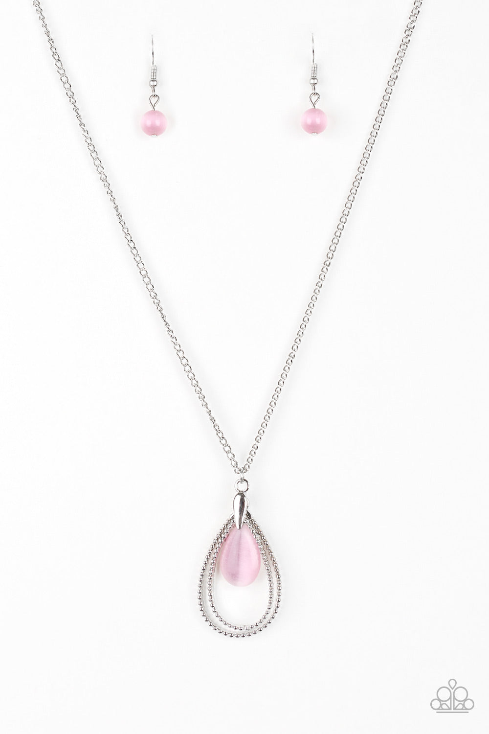 Teardrop Tranquility Pink Paparazzi Necklace Cashmere Pink Jewels - Cashmere Pink Jewels & Accessories, Cashmere Pink Jewels & Accessories - Paparazzi