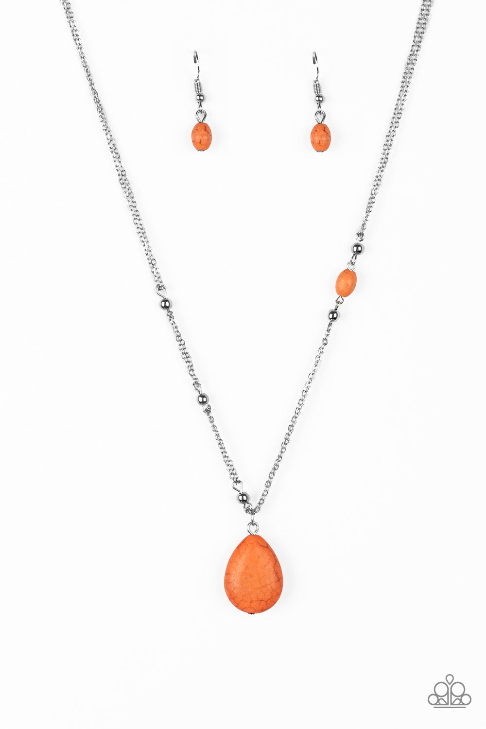 Peaceful Prairies Orange Paparazzi Necklaces Cashmere Pink Jewels - Cashmere Pink Jewels & Accessories, Cashmere Pink Jewels & Accessories - Paparazzi