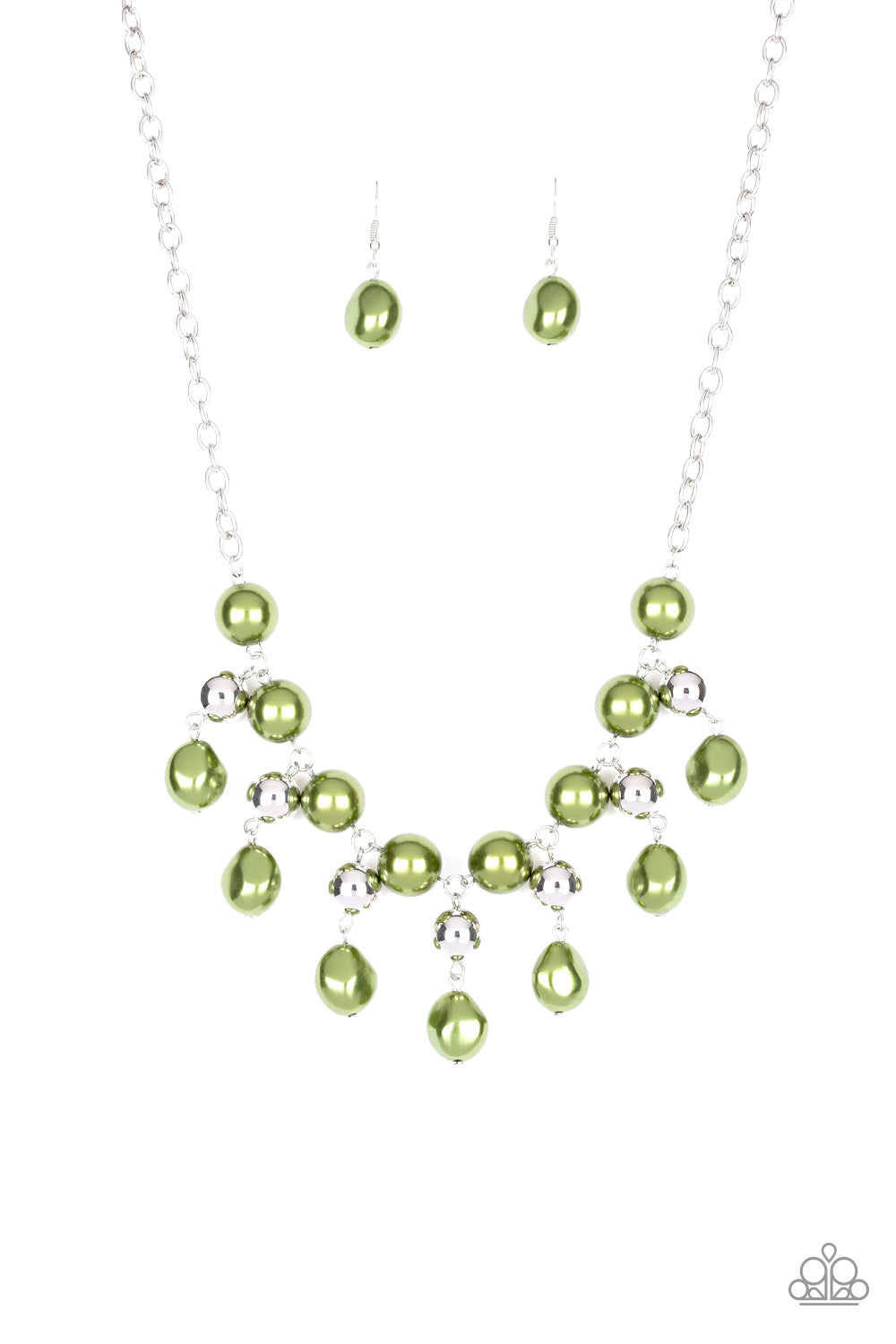 Queen Of The Gala Green Paparazzi Necklaces Cashmere Pink Jewels - Cashmere Pink Jewels & Accessories, Cashmere Pink Jewels & Accessories - Paparazzi