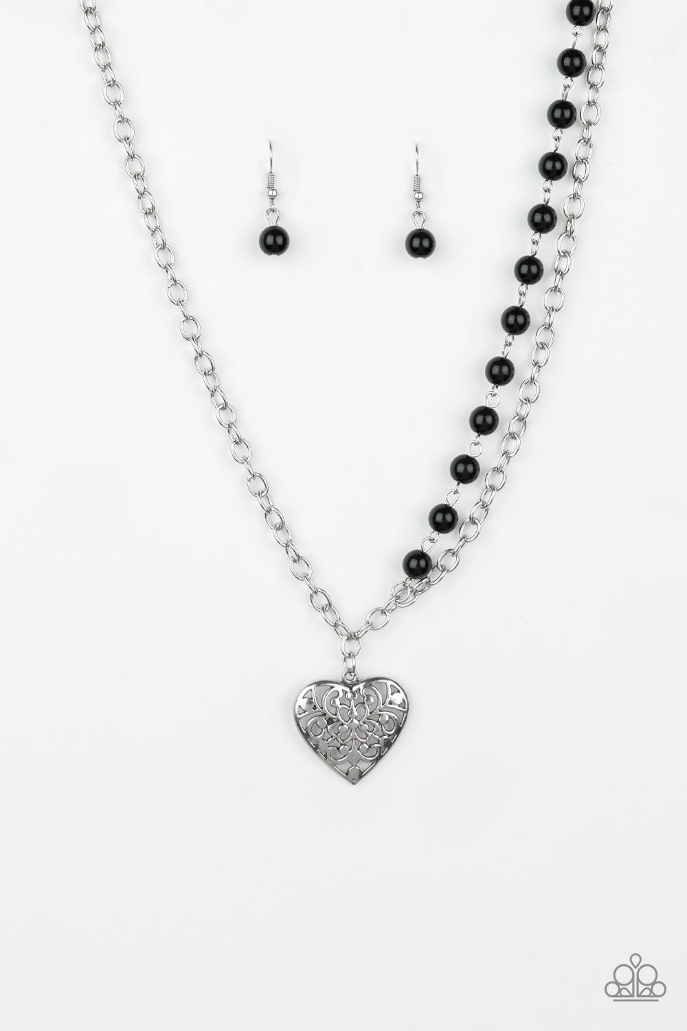 Forever In My Heart Black Paparazzi Necklaces Cashmere Pink Jewels - Cashmere Pink Jewels & Accessories, Cashmere Pink Jewels & Accessories - Paparazzi