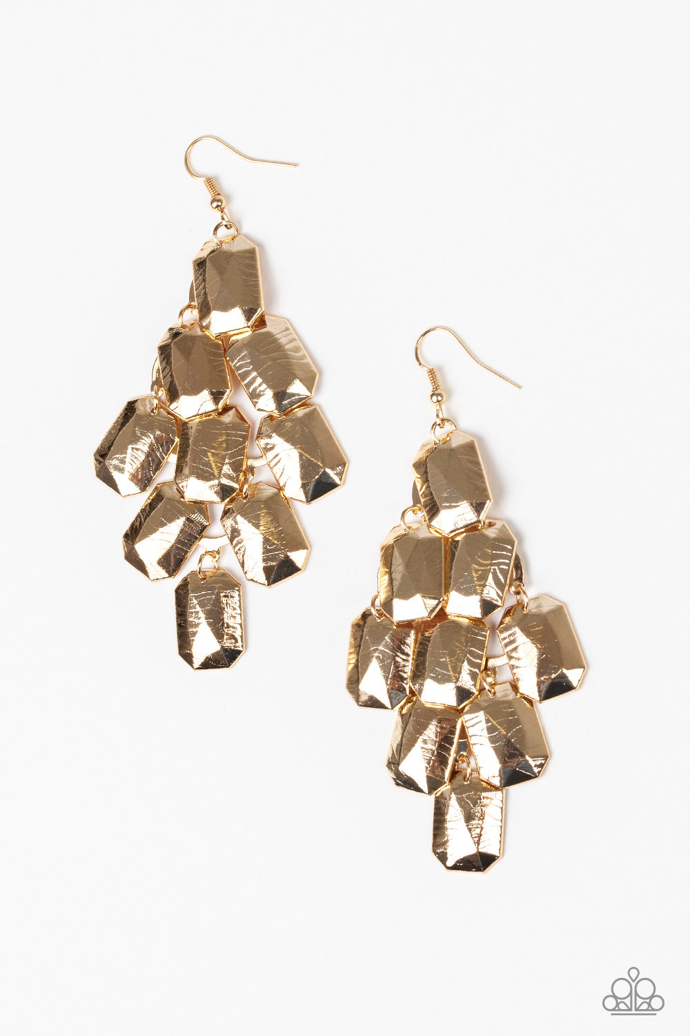 Contemporary Catwalk Gold Paparazzi Earrings Cashmere Pink Jewels - Cashmere Pink Jewels & Accessories, Cashmere Pink Jewels & Accessories - Paparazzi