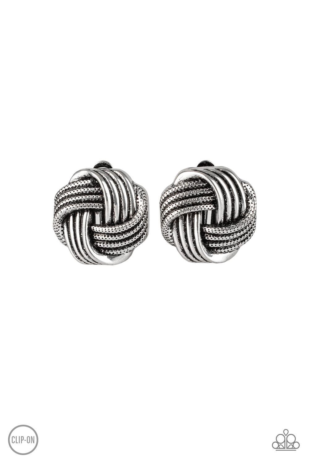 Noticeably Knotted Silver Paparazzi Earring Cashmere Pink Jewels - Cashmere Pink Jewels & Accessories, Cashmere Pink Jewels & Accessories - Paparazzi