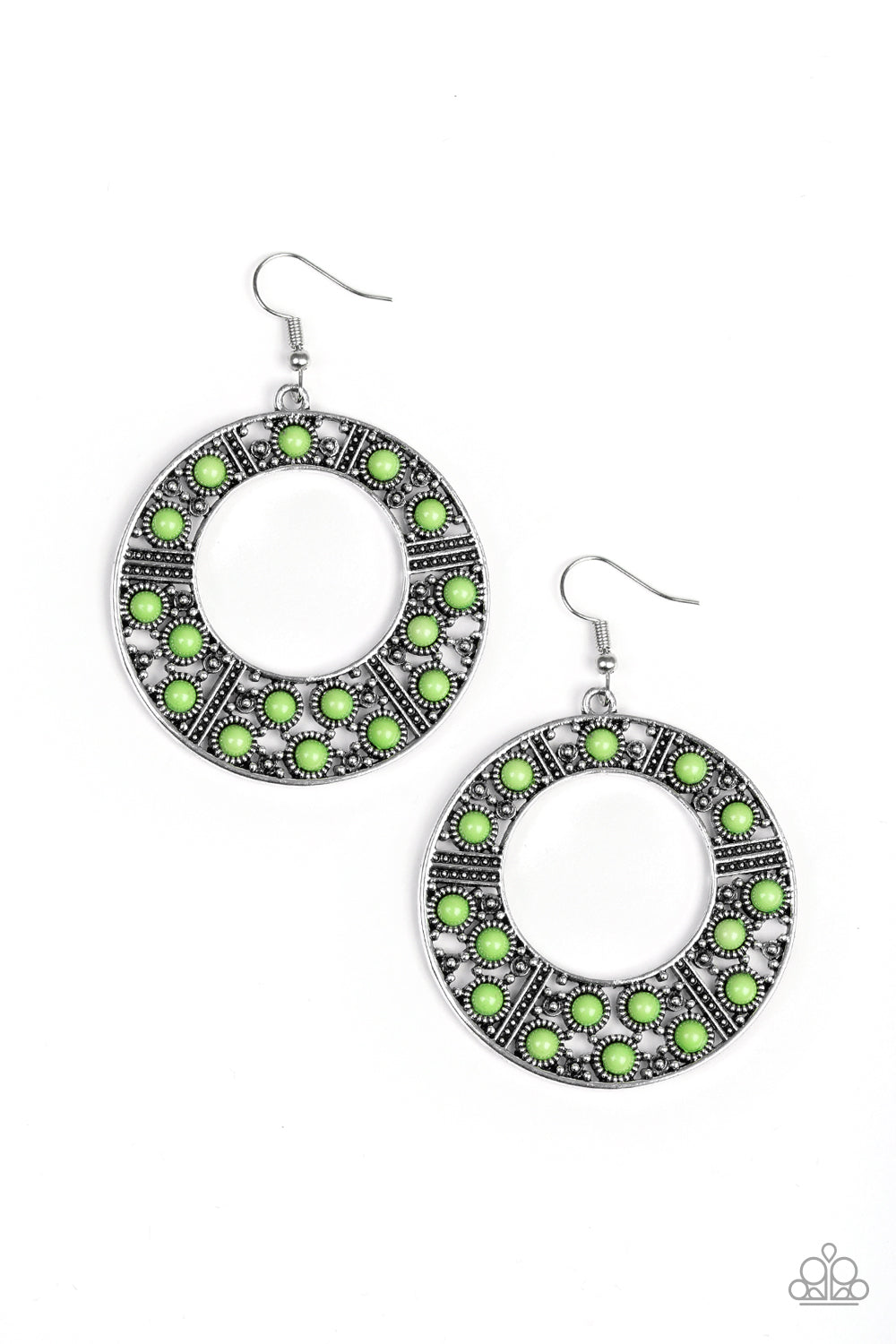 San Diego Samba Green Paparazzi Earring Cashmere Pink Jewels - Cashmere Pink Jewels & Accessories, Cashmere Pink Jewels & Accessories - Paparazzi