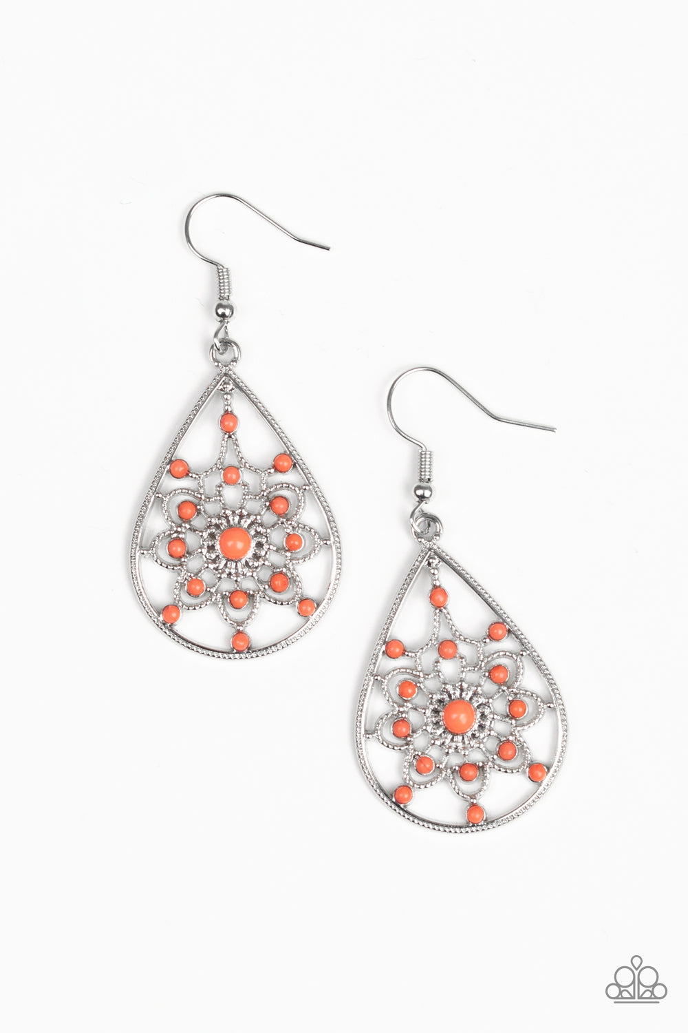 A Flair For Fabulous Orange Paparazzi Earring Cashmere Pink Jewels - Cashmere Pink Jewels & Accessories, Cashmere Pink Jewels & Accessories - Paparazzi