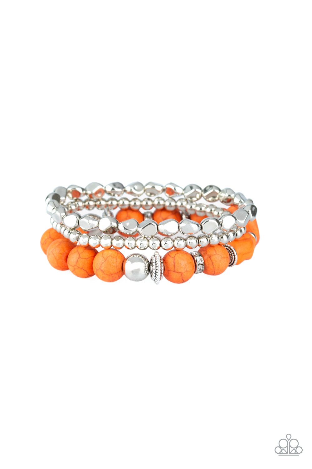 Rural Restoration Orange Paparazzi Bracelet Cashmere Pink Jewels - Cashmere Pink Jewels & Accessories, Cashmere Pink Jewels & Accessories - Paparazzi