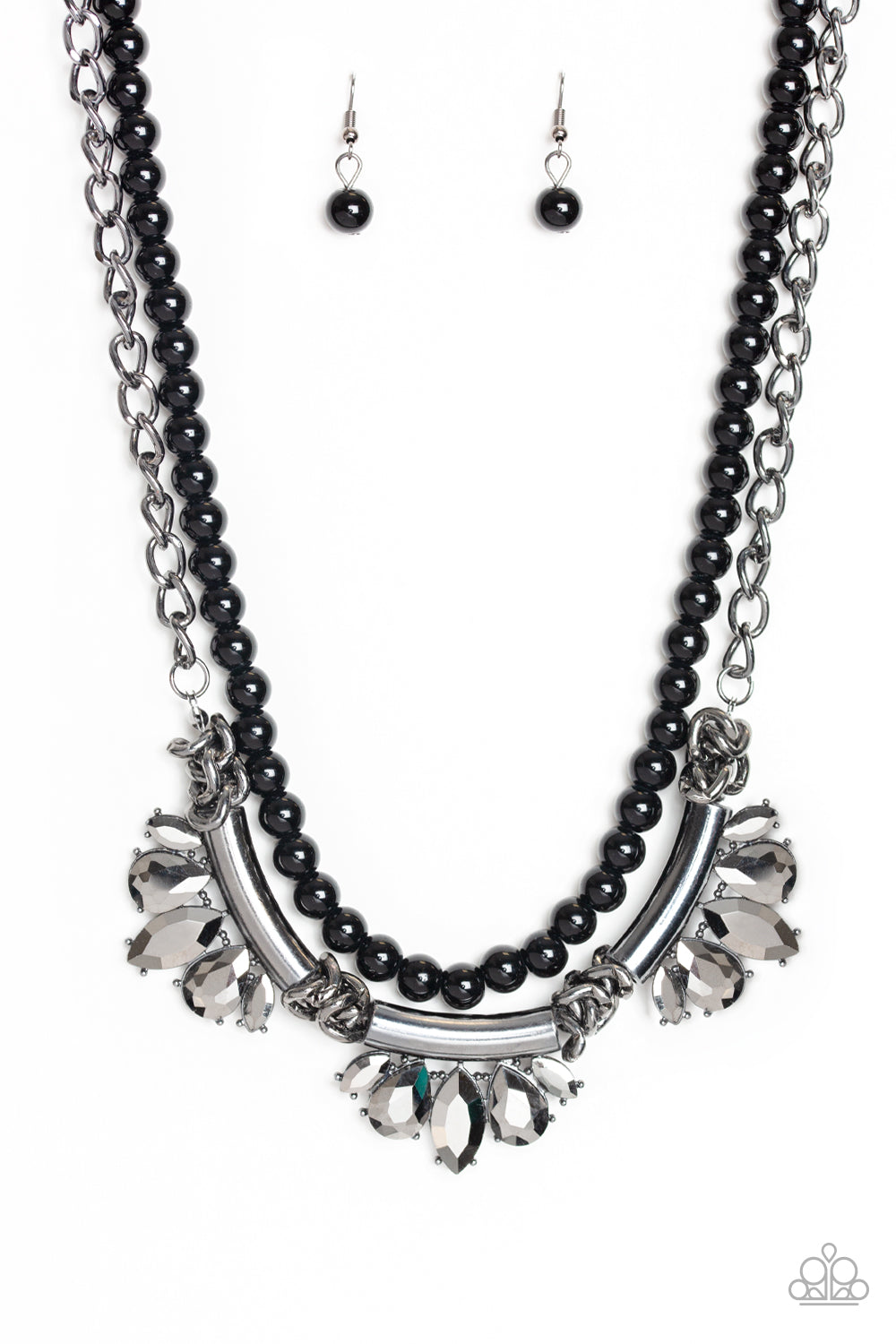 Bow Before The Queen Black Paparazzi Necklace Cashmere Pink Jewels - Cashmere Pink Jewels & Accessories, Cashmere Pink Jewels & Accessories - Paparazzi