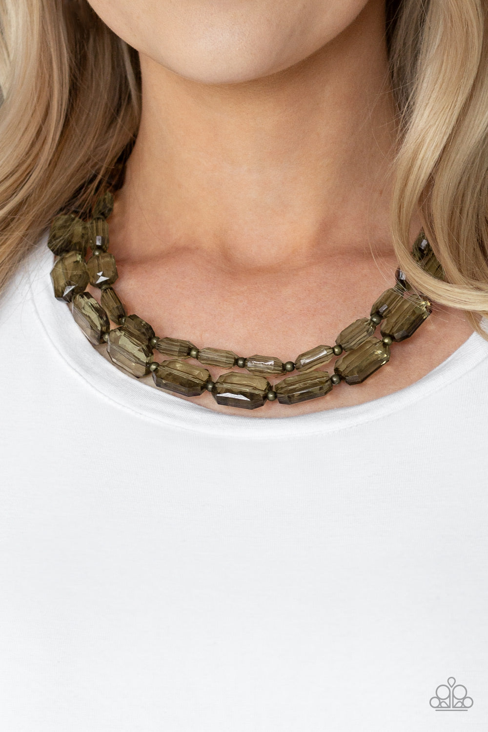 Ice Bank Brass Paparazzi Necklace Cashmere Pink Jewels - Cashmere Pink Jewels & Accessories, Cashmere Pink Jewels & Accessories - Paparazzi