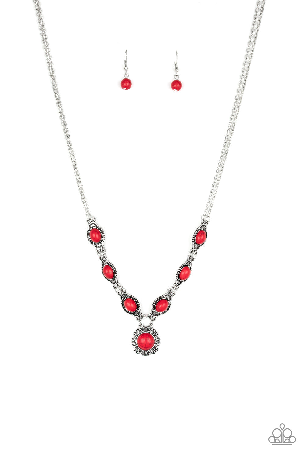 Desert Dreamin Red Paparazzi Necklace Cashmere Pink Jewels - Cashmere Pink Jewels & Accessories, Cashmere Pink Jewels & Accessories - Paparazzi