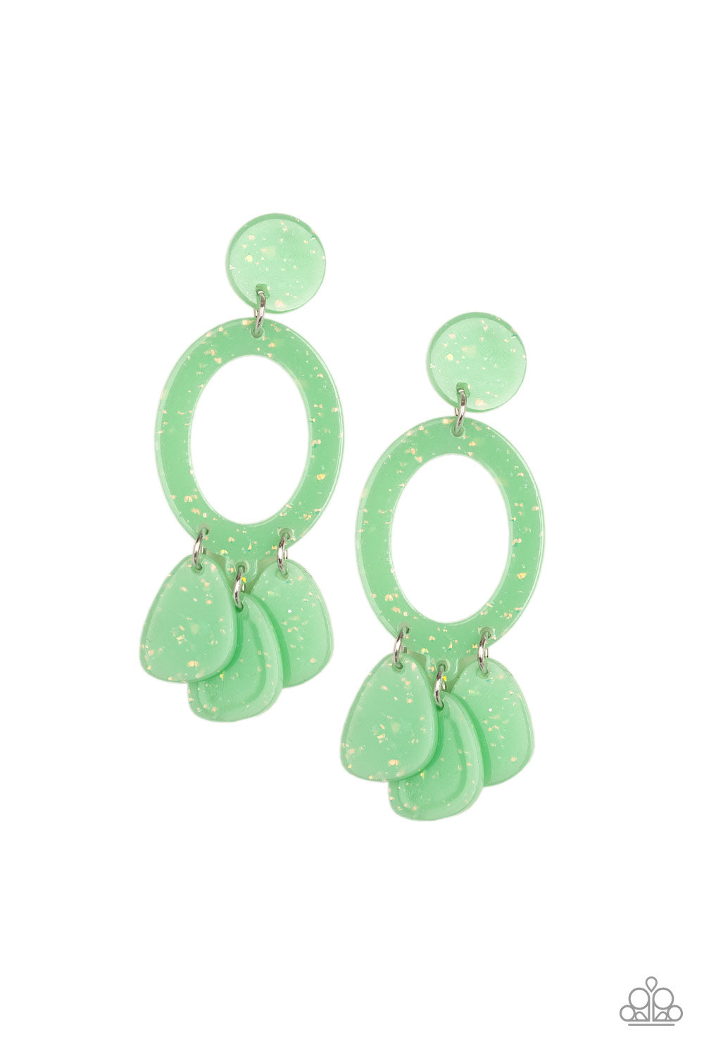 Sparkling Shores Green Paparazzi Earrings Cashmere Pink Jewels - Cashmere Pink Jewels & Accessories, Cashmere Pink Jewels & Accessories - Paparazzi