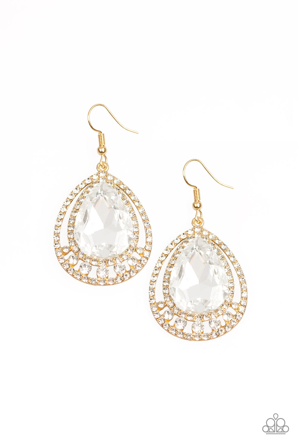 All Rise For Her Majesty Gold Paparazzi Earrings Cashmere Pink Jewels - Cashmere Pink Jewels & Accessories, Cashmere Pink Jewels & Accessories - Paparazzi