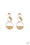 Triple Trifecta Gold Paparazzi Earrings Cashmere Pink Jewels