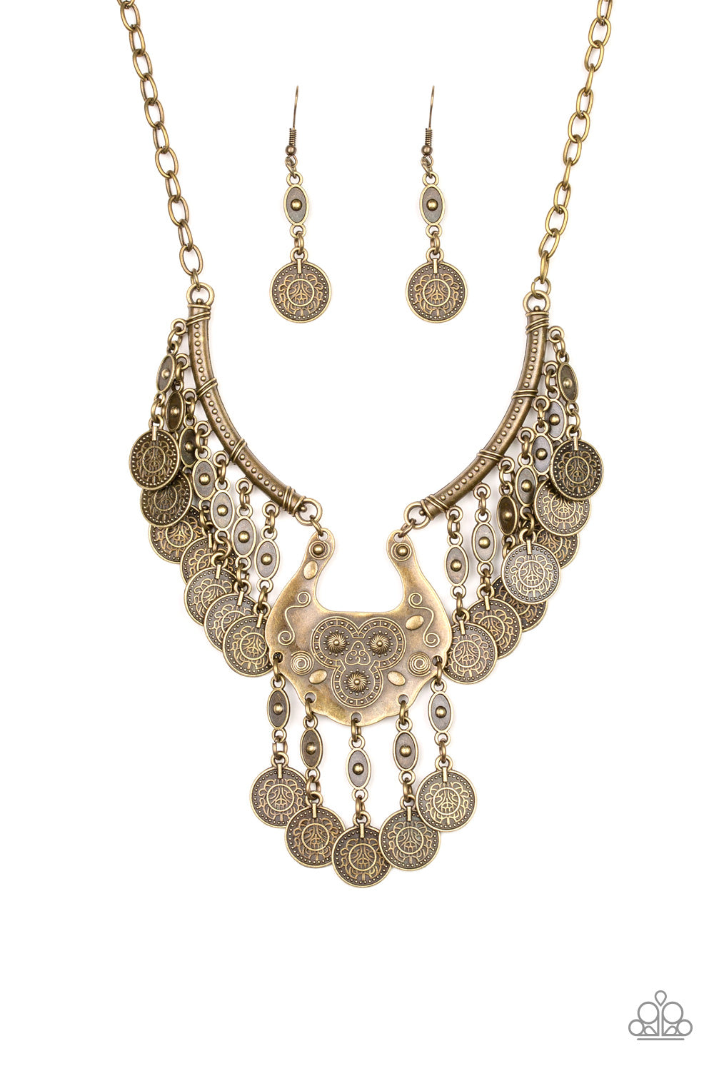 Treasure Temptress Brass Paparazzi Necklaces Cashmere Pink Jewels - Cashmere Pink Jewels & Accessories, Cashmere Pink Jewels & Accessories - Paparazzi