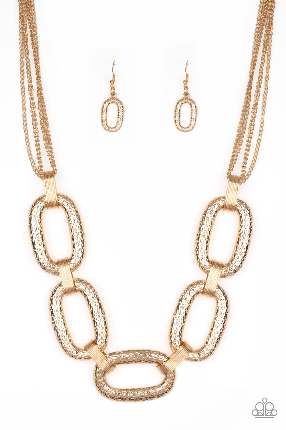 Take Charge Gold Paparazzi Necklace Cashmere Pink Jewels - Cashmere Pink Jewels & Accessories, Cashmere Pink Jewels & Accessories - Paparazzi