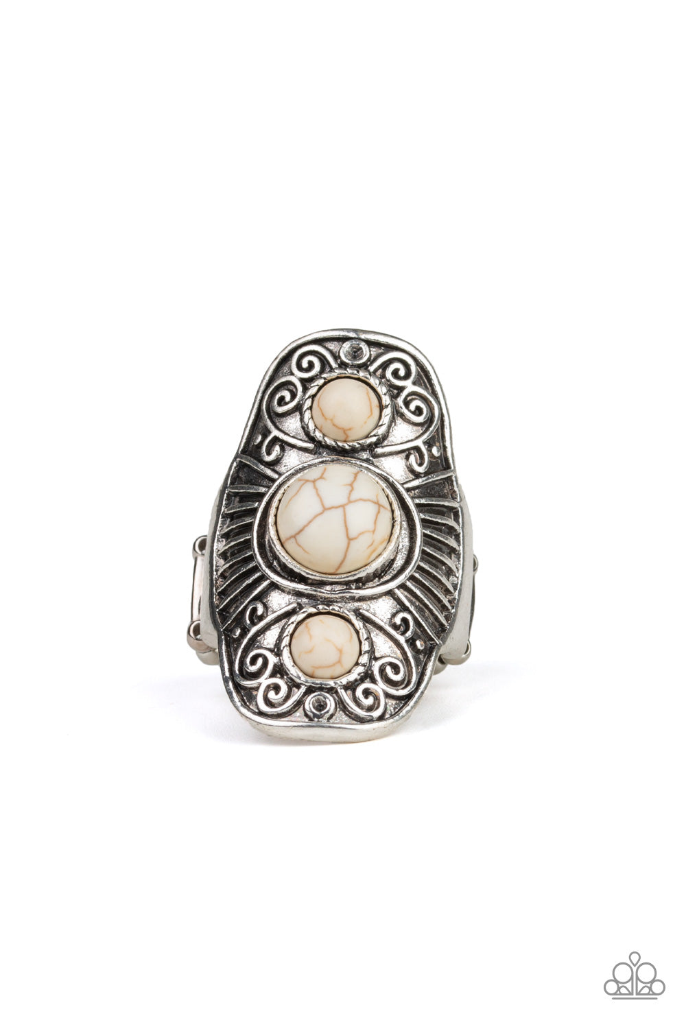 Stone Oracle White Paparazzi Ring Cashmere Pink Jewels