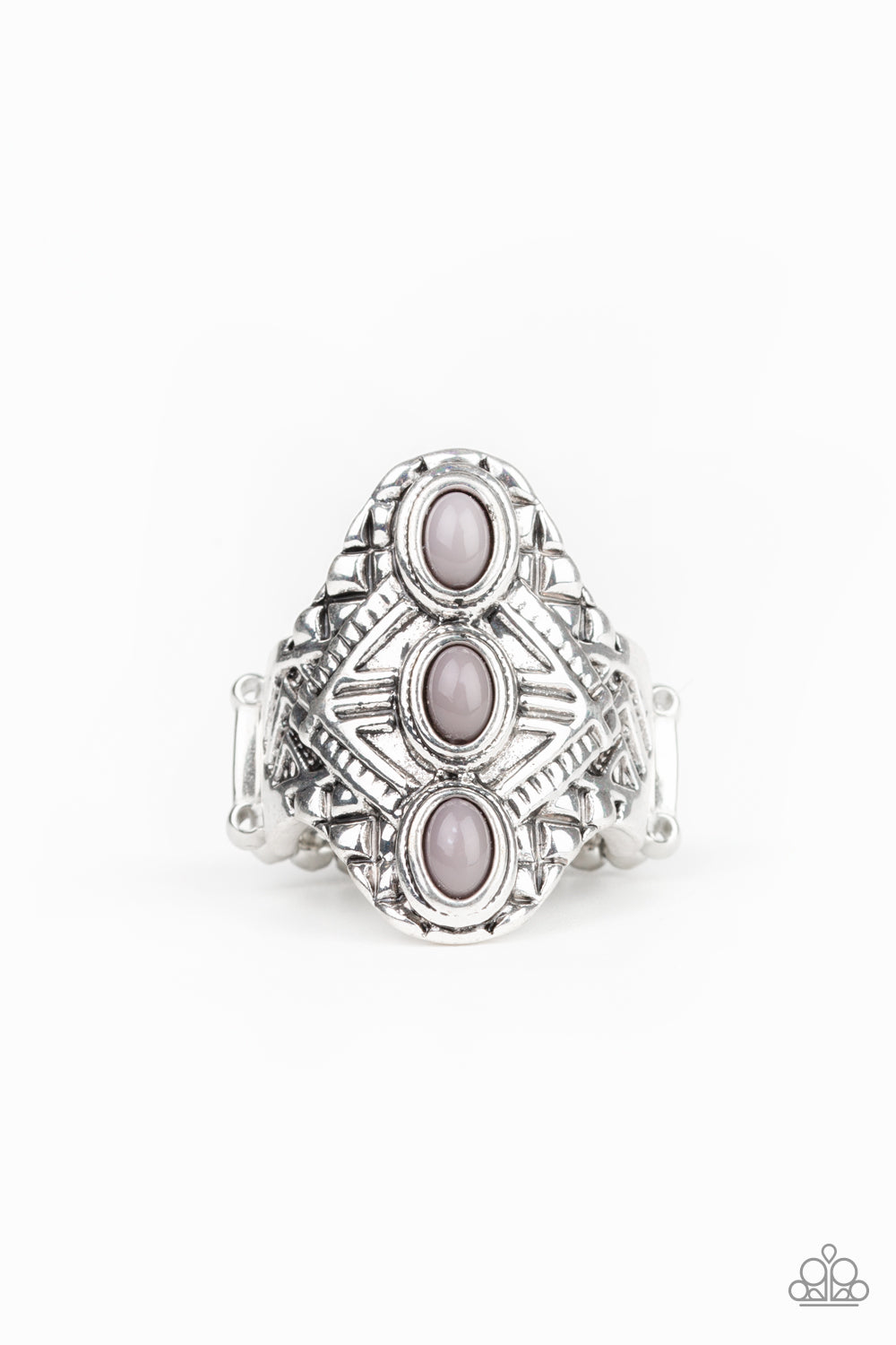 Mayan Motif Silver Paparazzi Ring Cashmere Pink Jewels - Cashmere Pink Jewels & Accessories, Cashmere Pink Jewels & Accessories - Paparazzi