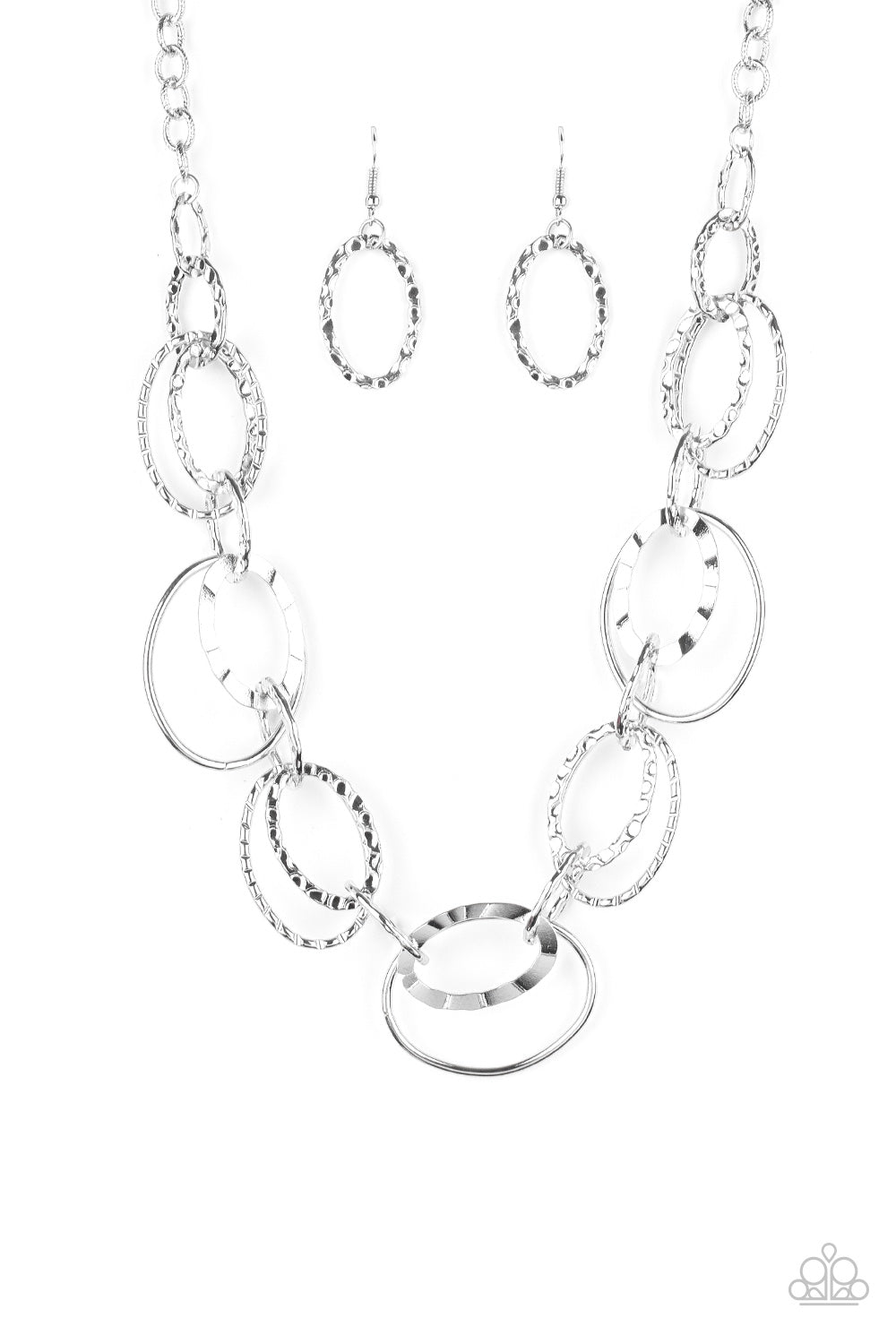 Bend OVAL Backwards Silver Paparazzi Necklace Cashmere Pink Jewels