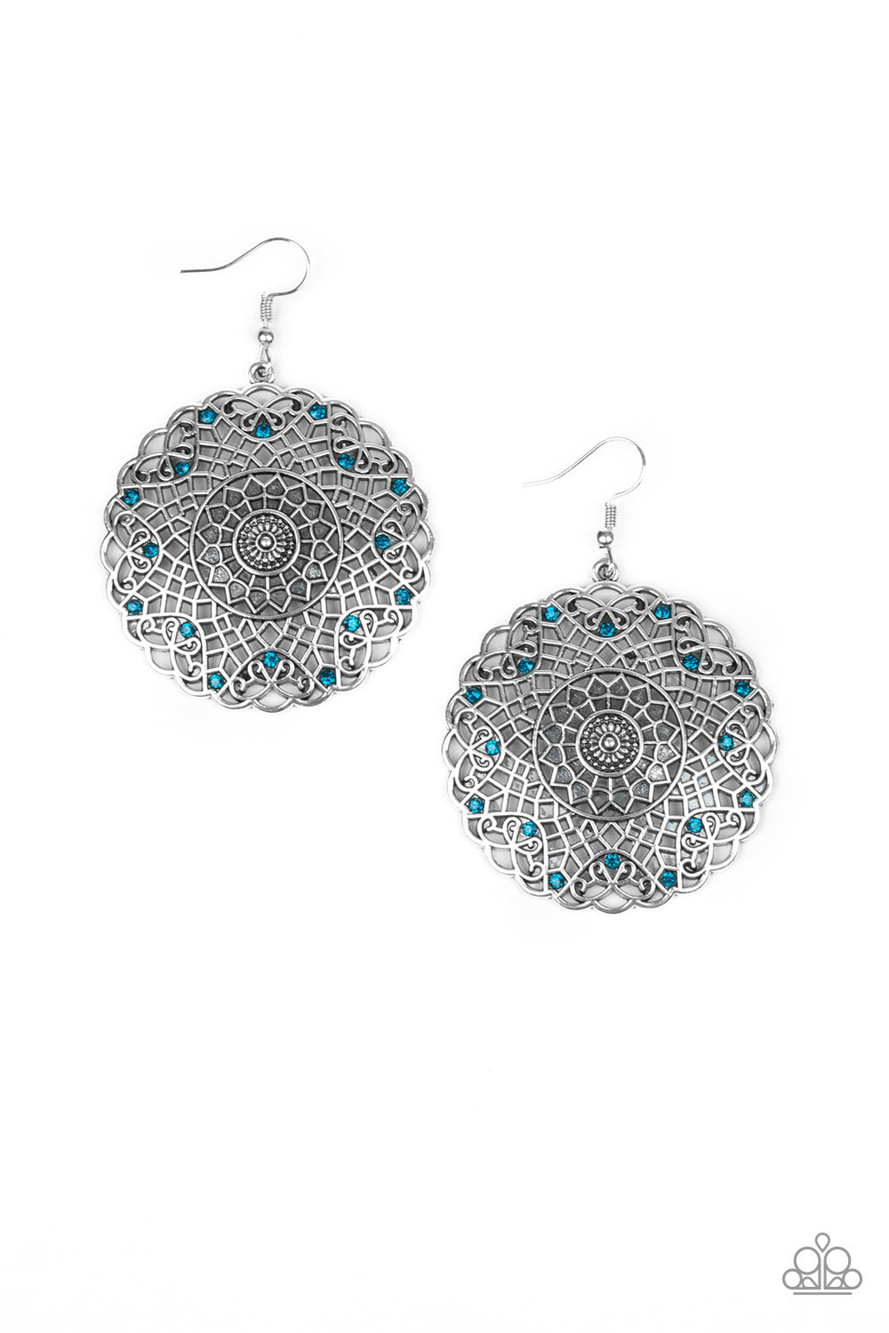 Mandala Mandalay Blue Paparazzi Earrings Cashmere Pink Jewels - Cashmere Pink Jewels & Accessories, Cashmere Pink Jewels & Accessories - Paparazzi