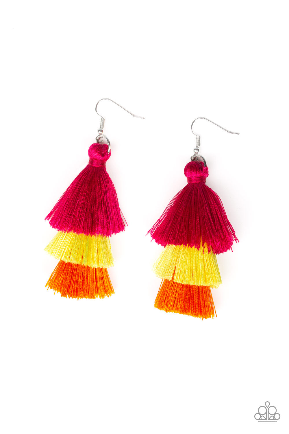 Hold On To Your Tassel! Multi Paparazzi Earring Cashmere Pink Jewels - Cashmere Pink Jewels & Accessories, Cashmere Pink Jewels & Accessories - Paparazzi