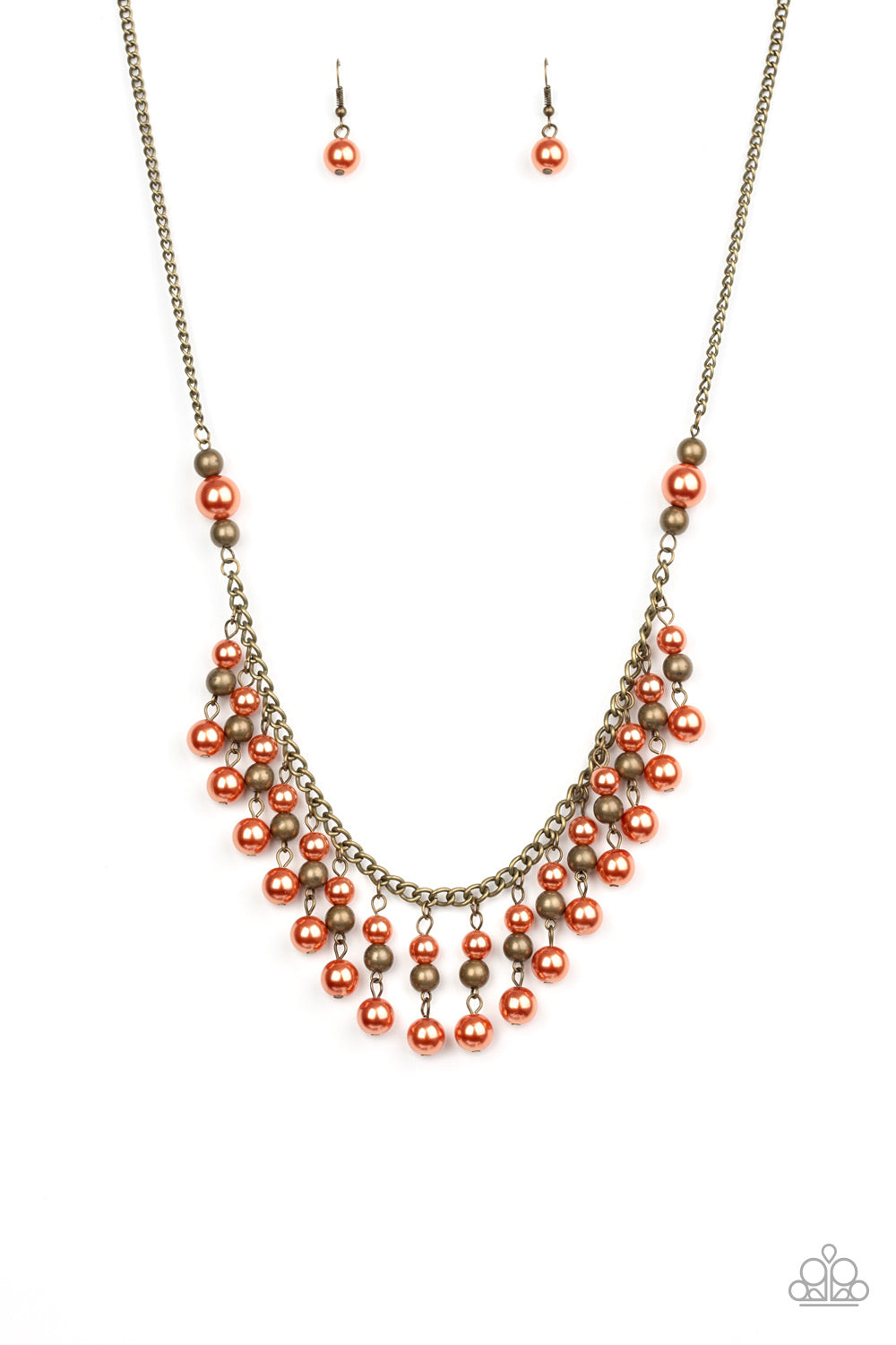 Location, Location, Location! Orange Paparazzi Necklaces Cashmere Pink Jewels - Cashmere Pink Jewels & Accessories, Cashmere Pink Jewels & Accessories - Paparazzi